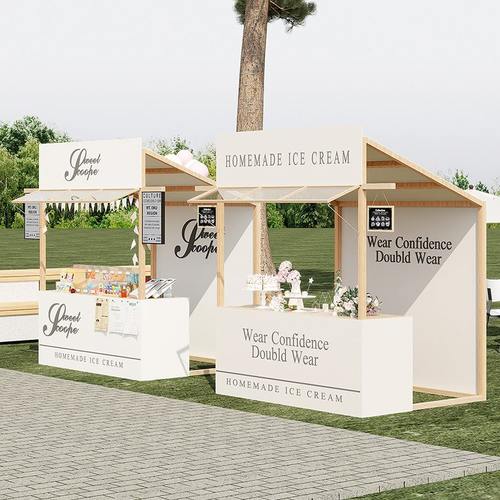 景区摆摊售货车摊位展示架集市帐篷花车棚架商业街美食小吃摊桌子