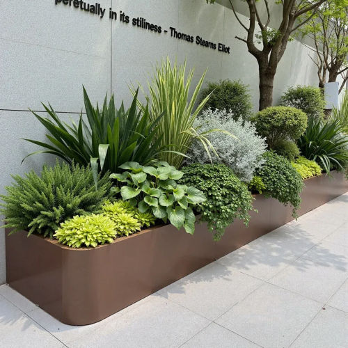 家用花坛餐厅商业街户外新型花箱定制商用金属花架种植花槽不锈钢