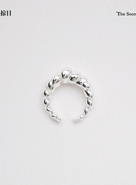 Limb掠目 乐章系列原创设计缎带舞曲麻花高级感开口镀银戒指手饰
