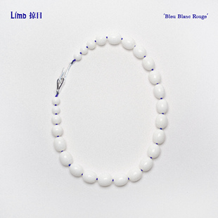 松弛摩登瓷白蛋形手工串珠项链原创设计高级感度假 ashui同款