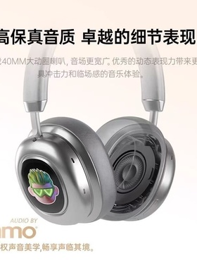 MORRORART VWS X1头戴式无线蓝牙显示耳机银色触屏