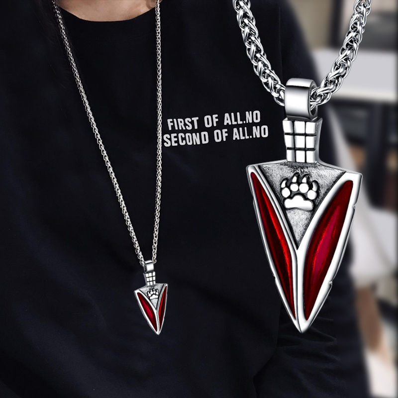 霸气男士项链长款复古韩版钛钢熊爪吊坠挂坠潮男配饰首饰礼物刻字