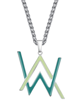 钛钢潮男电音AW发光项链免费刻字