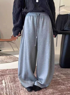 【小乐专享】2025冬款加绒加厚休闲阔腿香蕉卫裤25803