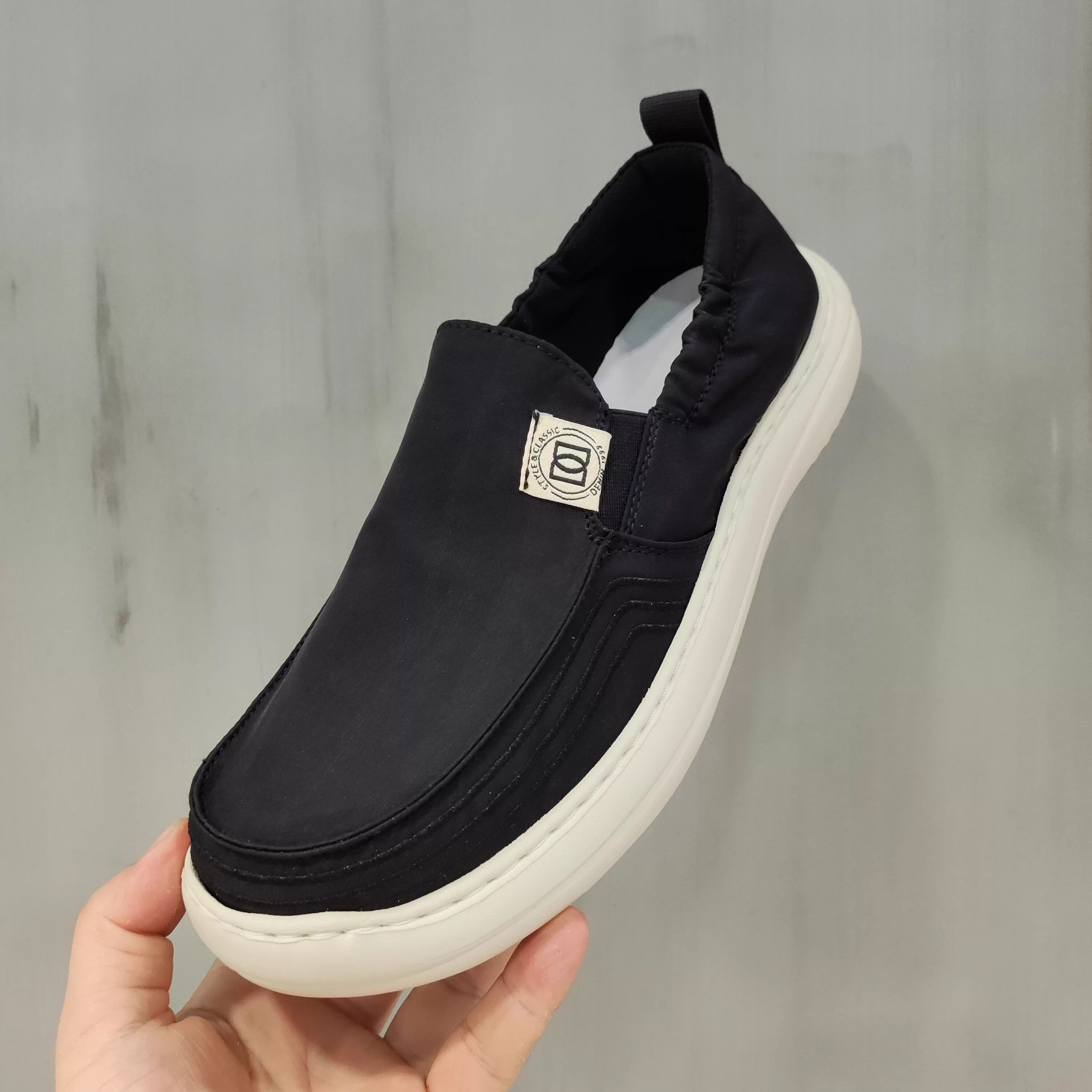 2025夏季新款厚底增高男百搭冰丝布面透气大头一脚蹬方便休闲鞋