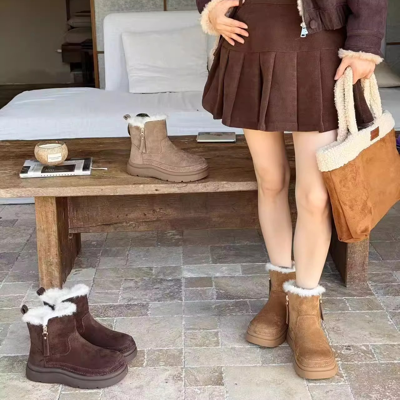 米女鞋雪地靴加厚加毛25冬款女鞋时尚百搭韩版潮鞋舒适保暖耐磨