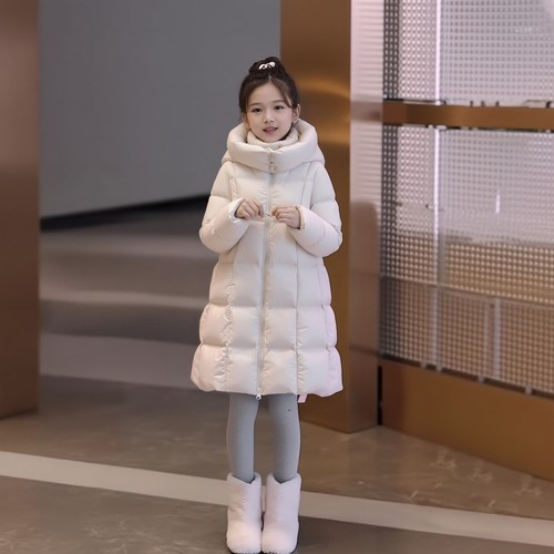 女童羽绒服冬装2025新款白鸭绒