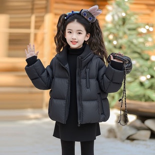 儿童羽绒服90白鸭绒女童短款羽绒服加厚保暖男童立领面包服外套潮