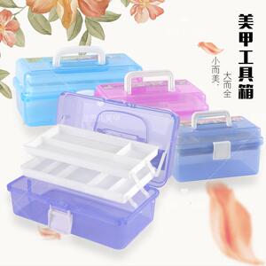 美甲工具箱工具盒美假收纳整理箱美容化妆箱家用画画大号三层盒