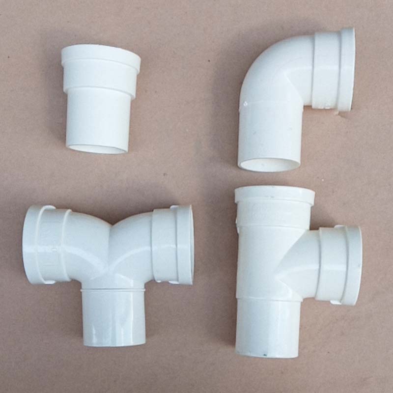PVC内外插缩口弯头50变40异径直通大小头下缩三通落水管雨水排污