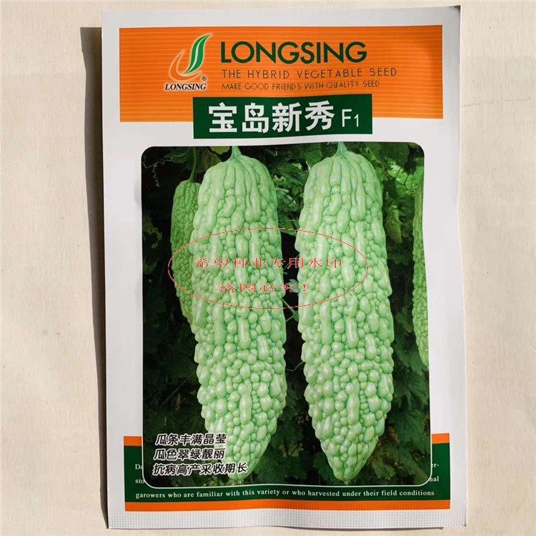 龙盛牌宝岛新秀，大白龙苦瓜种子耐高温货架期长不易早衰不易变形图片