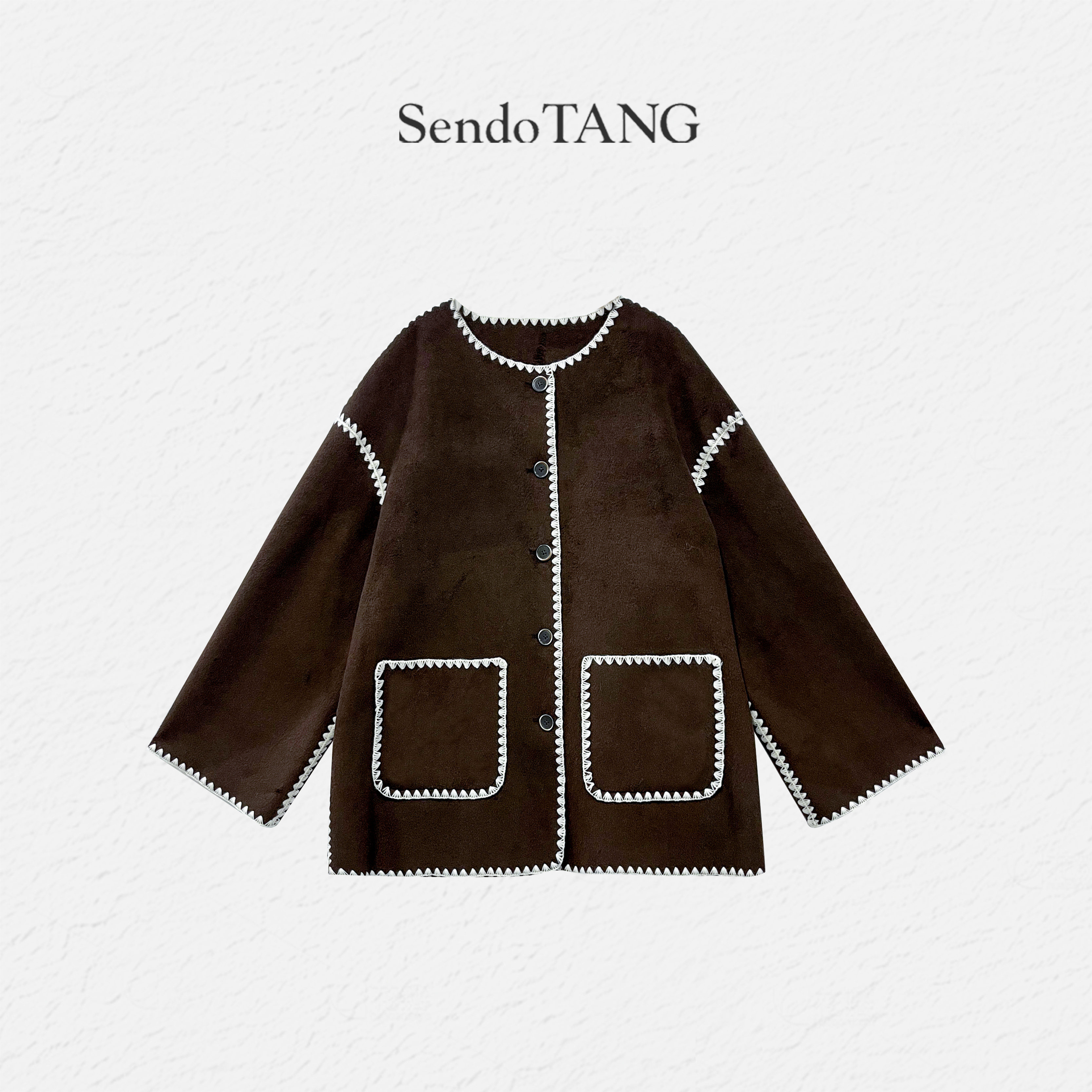 秋冬赫本风流苏呢子外套【英伦小姐】大码遮肉显瘦大码女装外套