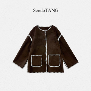 秋冬赫本风流苏呢子外套【英伦小姐】大码遮肉显瘦大码女装外套