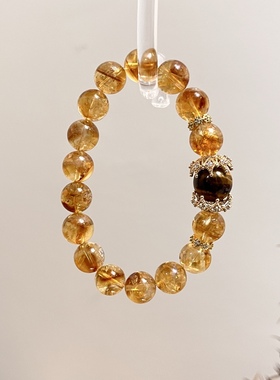 日富一日·天然黄塔晶虎眼石卡10手链时尚饰品送女友闺蜜礼物