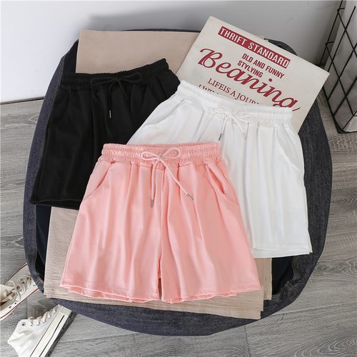 Students' Black Wide Leg Pants, loose casual pants, women's summer new high waist and thin shorts fashion