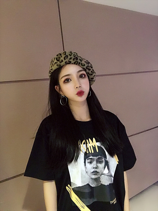 Real shooting 2021 new summer ins super hot student top women's Hong Kong Style couple T-shirt