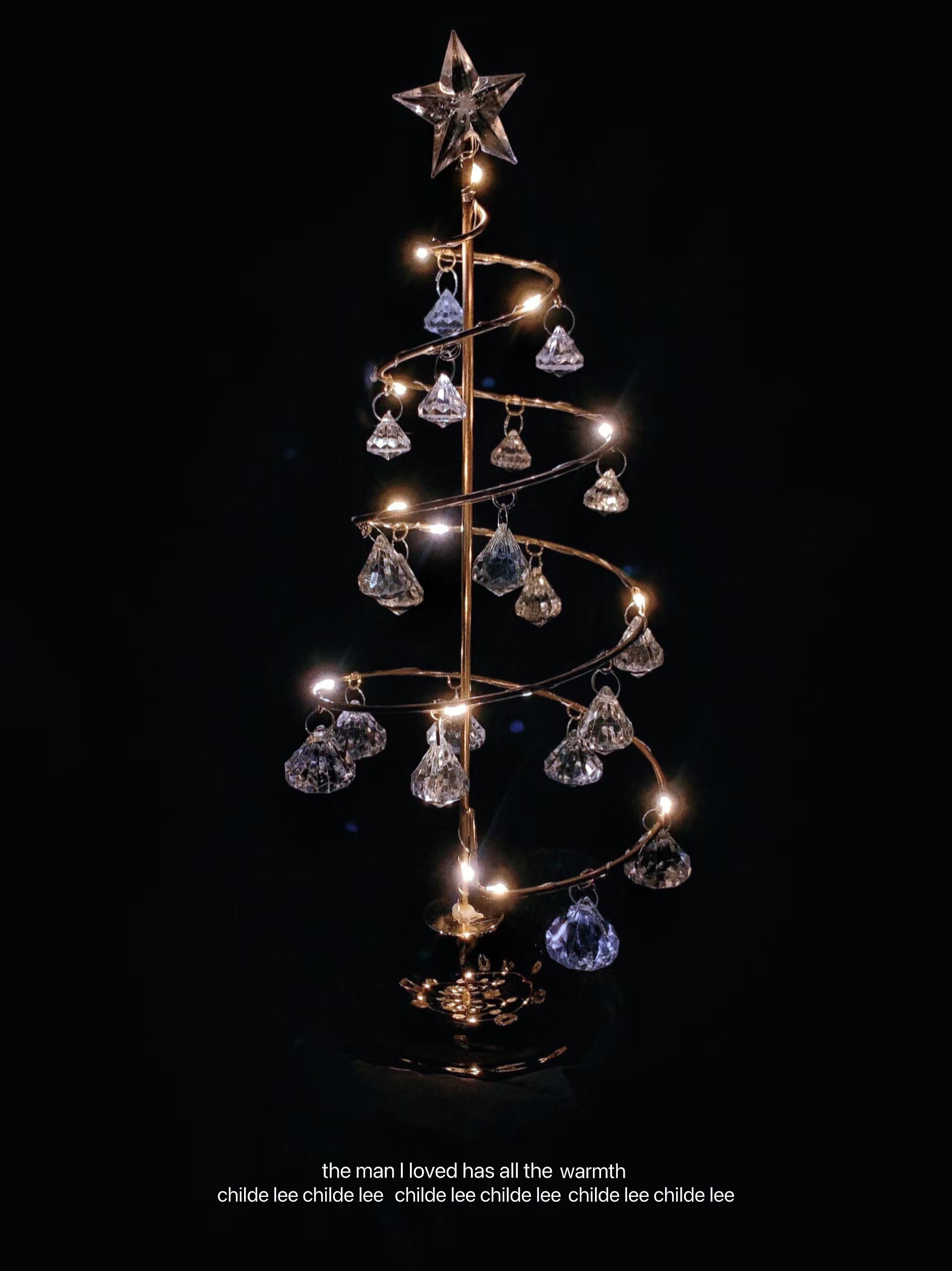 我对圣诞树许愿:你要永远快乐!氛围感小夜灯治愈系摆件水晶礼物