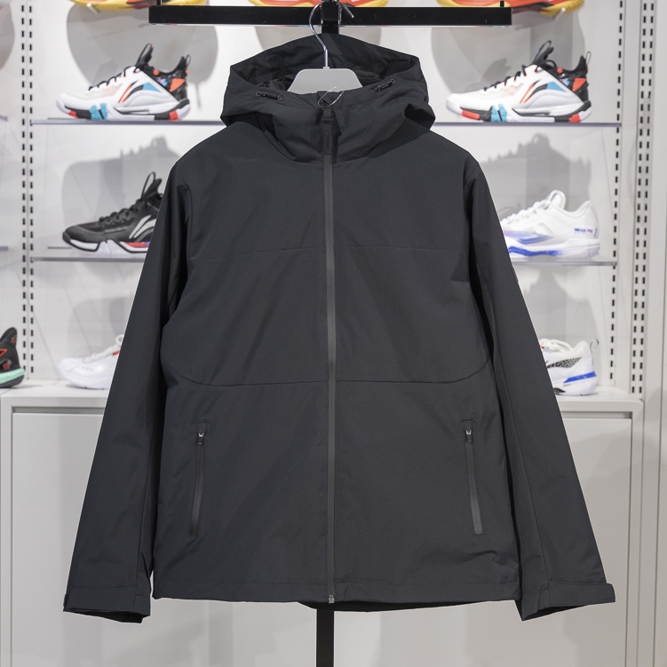 李宁三合一运动风衣2024冬季新款女子宽松加绒防泼水外套AWBU010