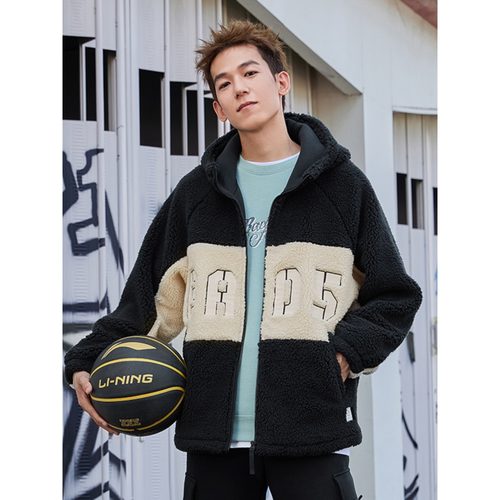 李宁休闲保暖针织外套男