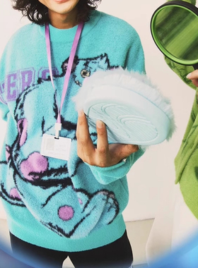 李宁2025秋冬新品X怪兽大学联名男女同款编织衫宽松毛衣 AMBT141