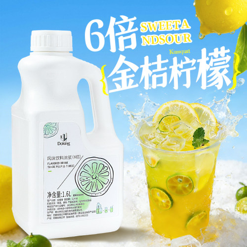 盾皇6倍金桔柠檬汁1.6L果茶餐饮