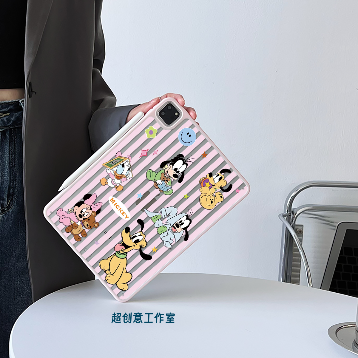 超创意适用9代无盖ipad11保护壳10代10.9小狗狗10.2寸亚克力air45mini76硬后壳13寸pro11/12.9磁吸2018款9.7