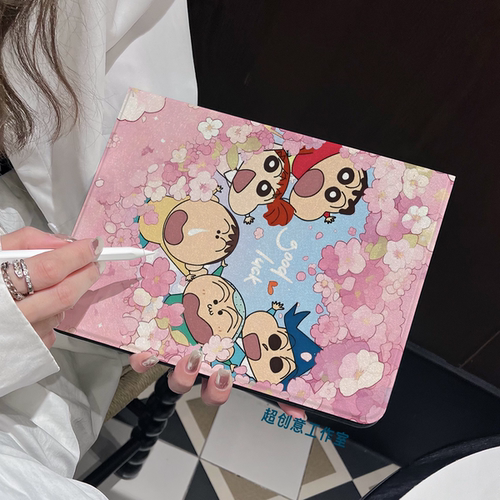 超创意书本式适用2025ipad11a16平板保护壳套mini67pro11翻盖Air11樱花小新8/9代10.2寸笔槽第10代软壳9.7air