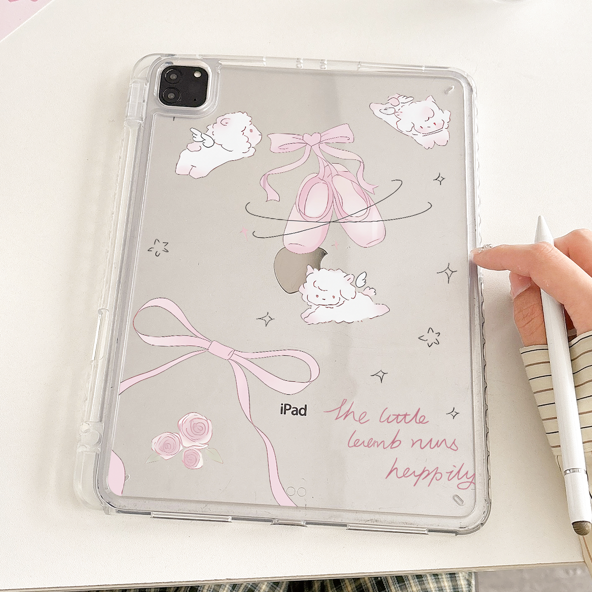 超创意透明|适用9代无盖ipad10.2寸保护壳10代10.9平板11代a16全包pro11蝴蝶结小羊air45笔槽mini67亚克力9.7