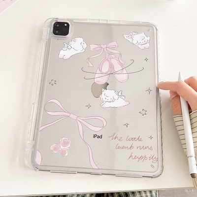 超创意透明|适用9代无盖ipad10.2寸保护壳10代10.9平板11代a16全包pro11蝴蝶结小羊air45笔槽mini67亚克力9.7