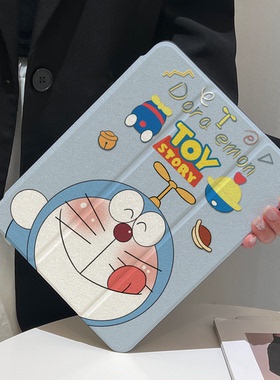 超创意【360旋转】适用ipadmini67保护套air45笔槽11代A16第10代叮当猫pro11Air11亚克力10.2寸三折5/6代9.7