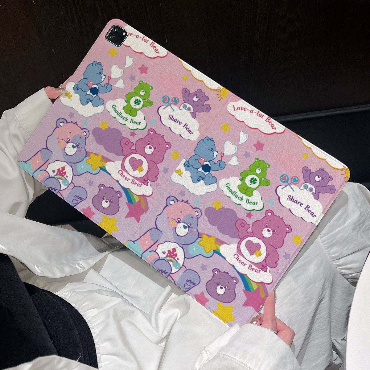 超创意书本式适用2025ipad11a16平板保护套10.9第10代2021款10.2英寸air45翻盖mini67彩虹可爱熊pro11软壳9.7