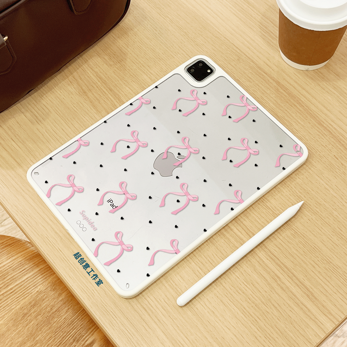 超创意适用9代无盖ipad11保护壳10代10.9蝴蝶结10.2寸亚克力air45mini76硬后壳pro11/12.9磁吸笔槽2018款9.7