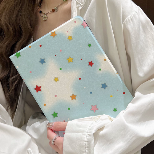 超创意书本式适用2026款iPad11A16平板保护套mini7Pro11翻盖Air11彩色星星7代8代9代10.2寸硅胶第10代软壳9.7