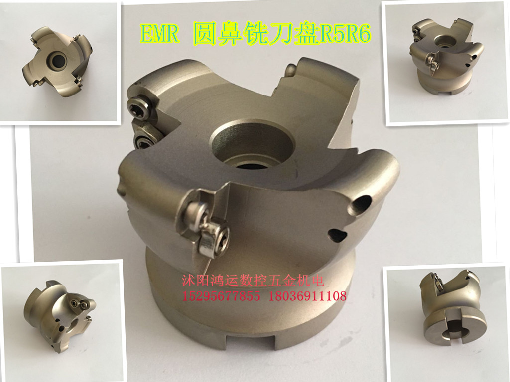 R5 R6白色加硬 EMR圆鼻平面铣刀盘 5R100-32-6T/5R50-22-4T/63-22