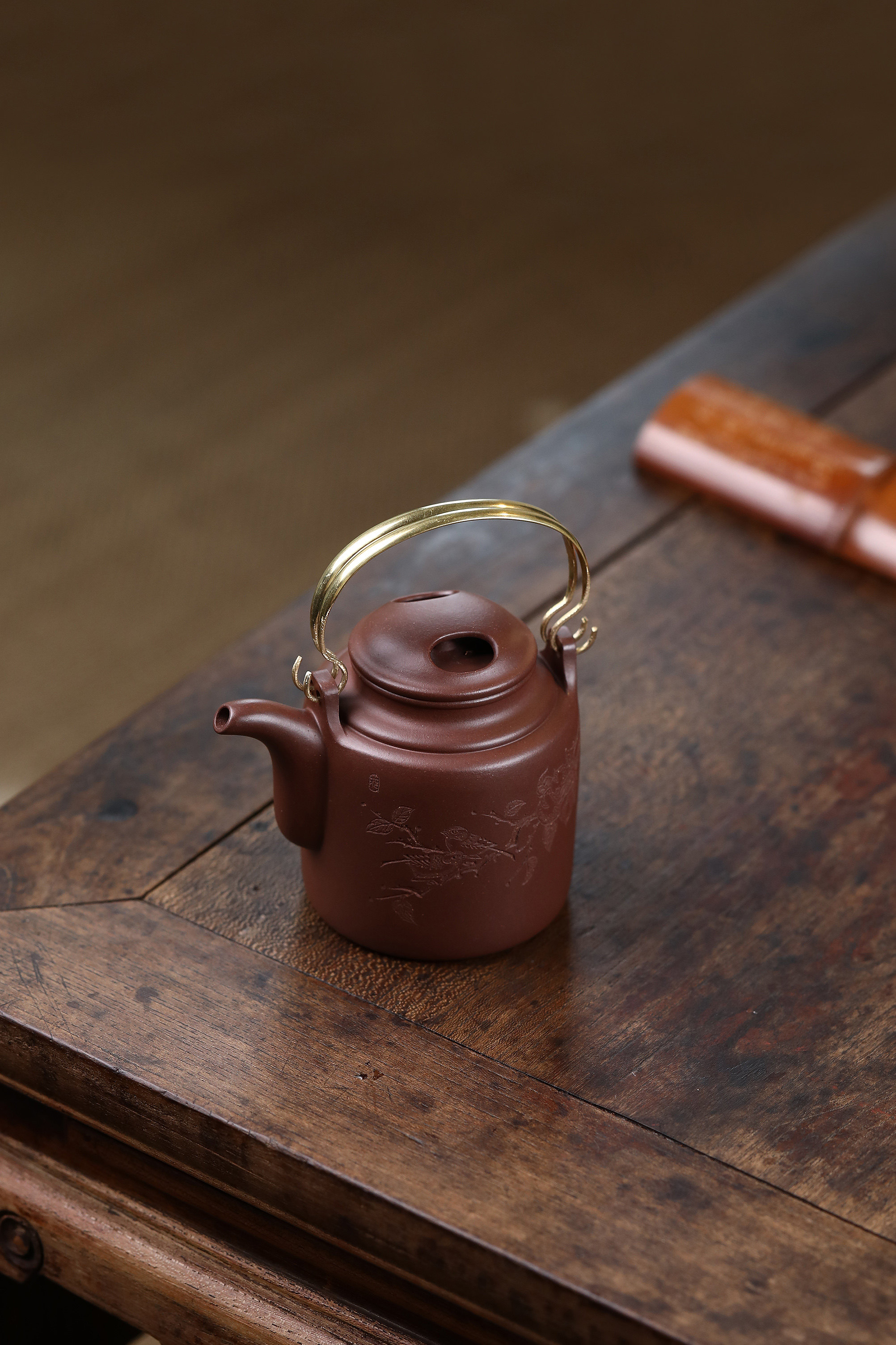 牛盖洋桶- 底槽青-300cc-吴芳芳作品-宜兴紫砂全手工茶壶收藏送礼