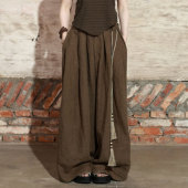 脚 垂坠感长裤 工匠感宽松阔腿裤 可翻折裤 亚麻休闲裤 InchLim