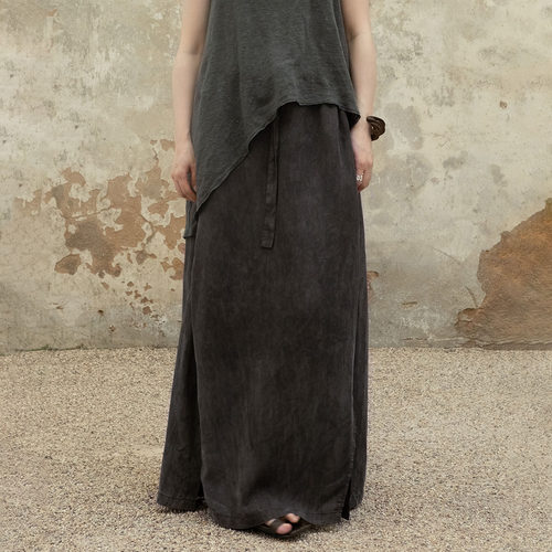 中长裙A字诧寂开叉半身裙