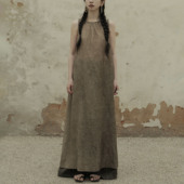 度假裙子长裙 超薄 InchLim 连衣裙 透明罩衫 叠穿 炒色桑蚕丝无袖