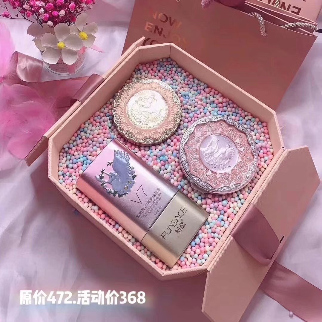 粉瑟定妆粉饼独角兽隔离气垫化妆套装孕妇学生控油防汗水网红正品