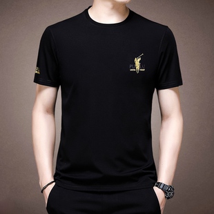 t恤男夏季 短袖 保罗新款 体恤男装 t桖汗衫 圆领上衣休闲冰丝半袖 正品