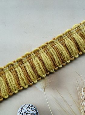 4cm姜黄色毛线排须流苏花边辅料diy手工装饰包边全店满20元包邮