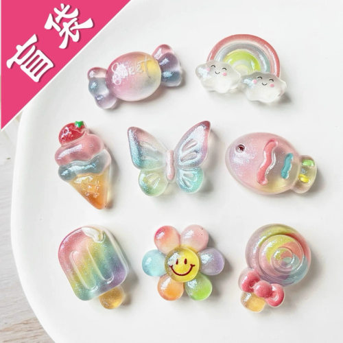 学生幼儿园奖励盲袋玩具diy食玩公主迷你仿真儿童奶油胶发夹贴片