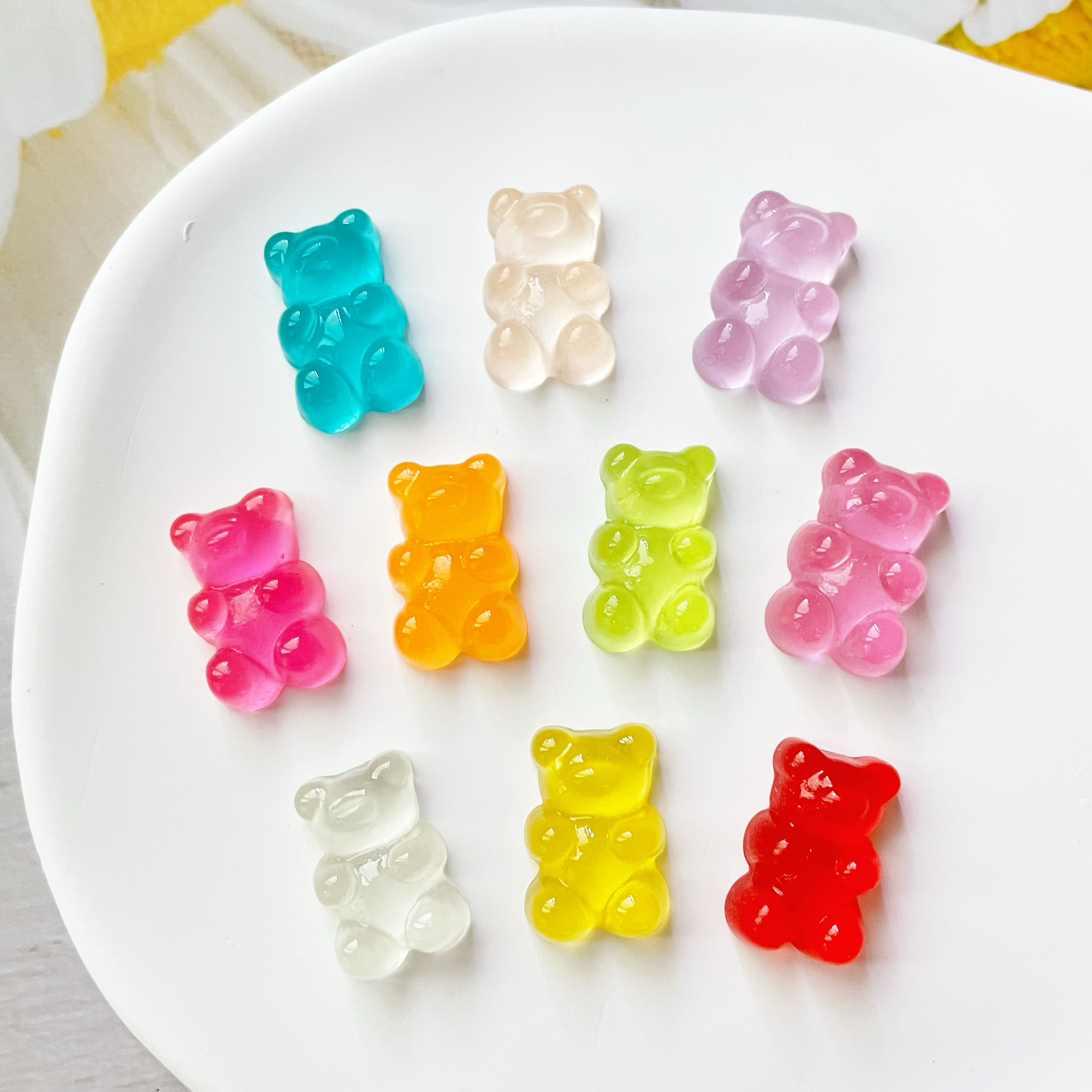 夜光小熊软糖仿真玩具食玩儿童奶油胶diy微缩迷你手工发夹贴片