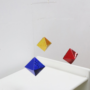 蒙氏床铃六角钻石八面体吊饰diy自制新生儿彩色挂件满月宝宝婴儿