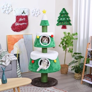 catry凯瑞圣诞树猫爬架猫窝猫树一体猫架子猫抓柱猫玩具宠物用品
