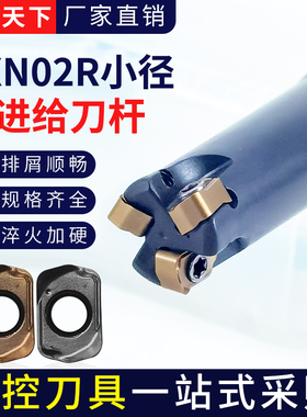 EXN02R小径铣刀杆 数控铣加工替代钨钢铣刀 LNMU0202双面四刃刀片