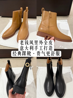 lp老钱风里外进口意大利全皮秀气切尔西踝靴超轻更好走