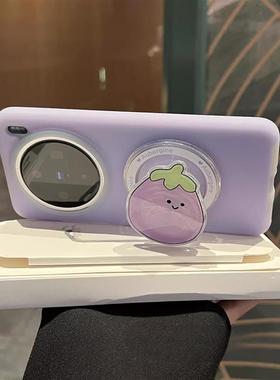 jellycat紫色茄子磁吸气囊支架K80适用小米15Ultra手机壳13/14ult