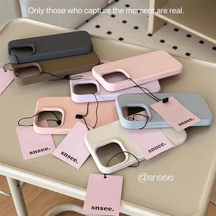 Snsee软糯液态硅胶高级韩系ins风纯色适用15小米14手机壳13T耐脏civi4pro红米K70pro不发黄K60至尊Note13pro