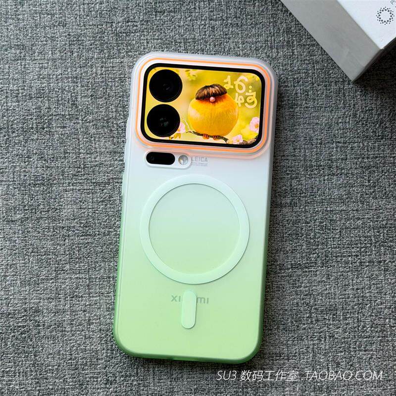 磁吸充电渐变绿撞色适用Pura80ultra华为mate80手机壳70pro+亚克力max硬壳6荣耀500简约magic8磨砂4半透明Air